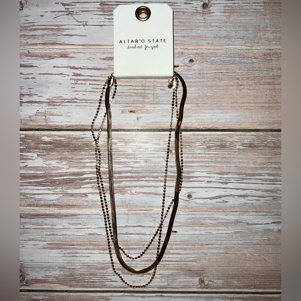 Altar'd State Gold Necklace Minimalist Design